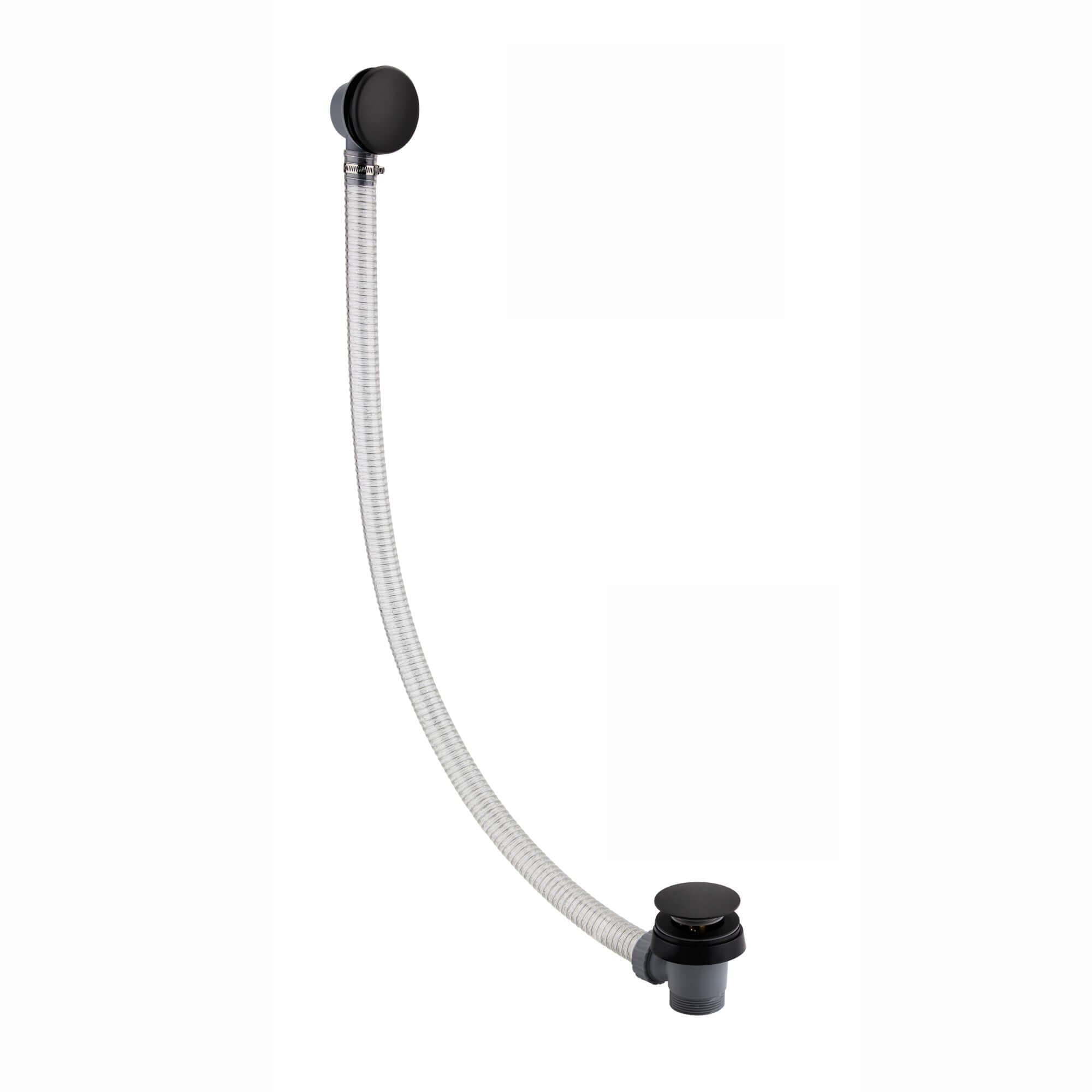 Buy Easy clean cut to size pipe bath sprung waste & overflow (bath thickness 5-15mm) - matt black Online UK | HOUSE OF ENKI